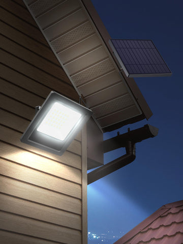 Lightonight LED flood light mounted on wall for wide exterior illumination.