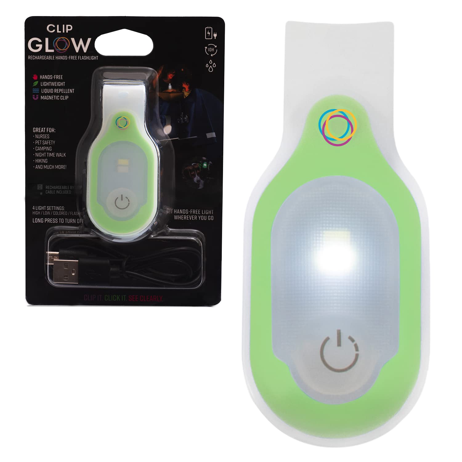 Lightsflo Clipglow nurse light clip-on provides hands-free illumination for rounds.