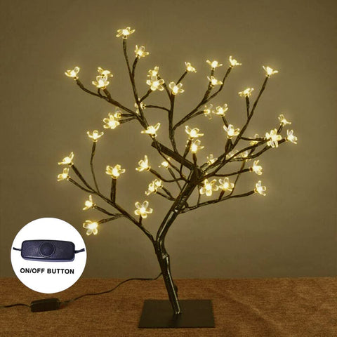LIGHTSHARE cherry blossom bonsai tree with warm white LEDs enhances indoor atmosphere