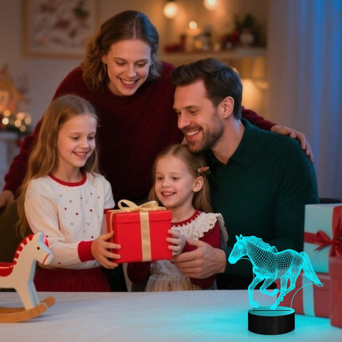 Lightzz 3D horse lamp creates a dynamic visual effect.