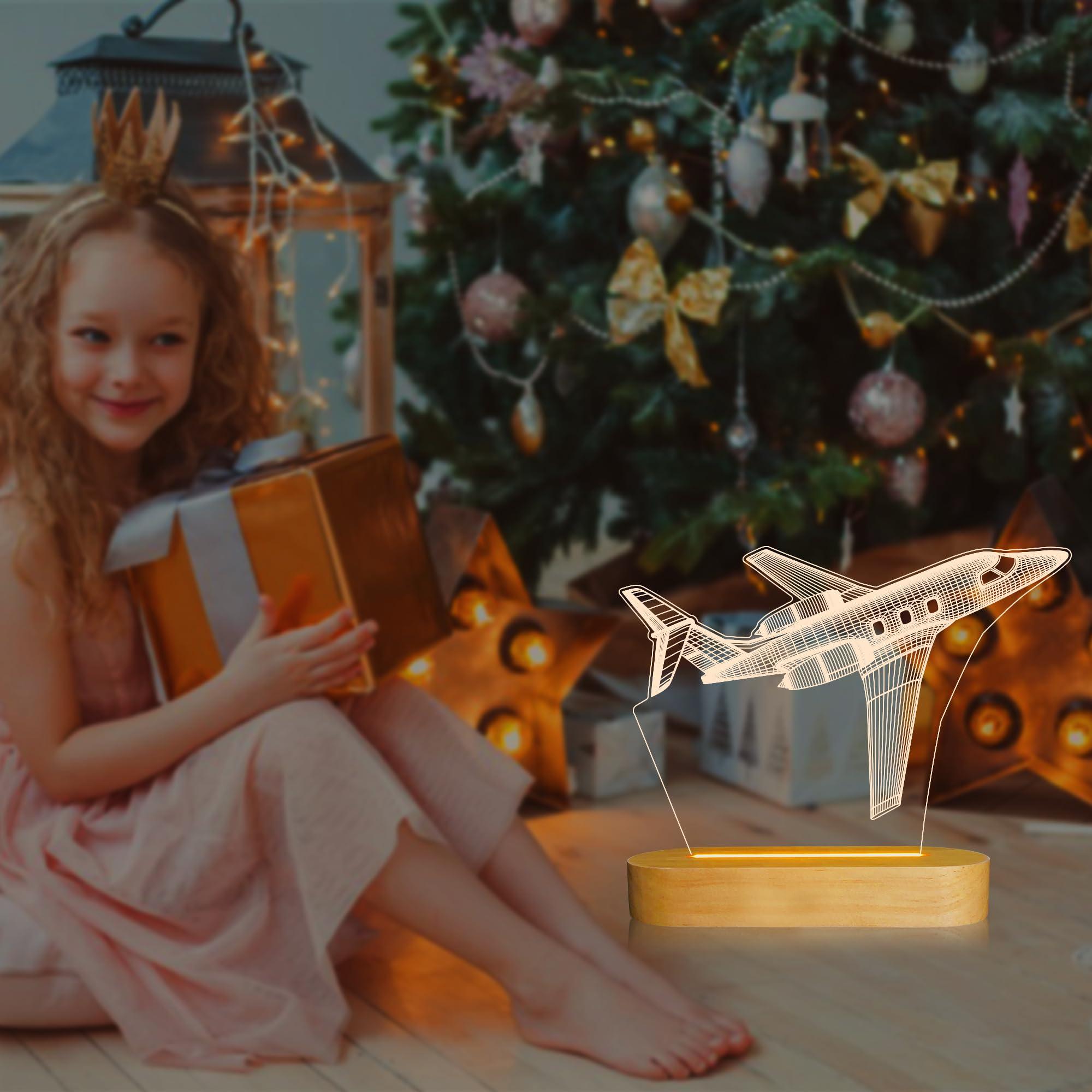 Lightzz airplane night light gift pack signals a thoughtful kid-friendly decor idea.