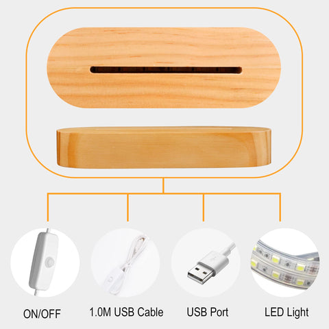 Lightzz Jesus Cross 3D Night Light USB cable offers convenient power.