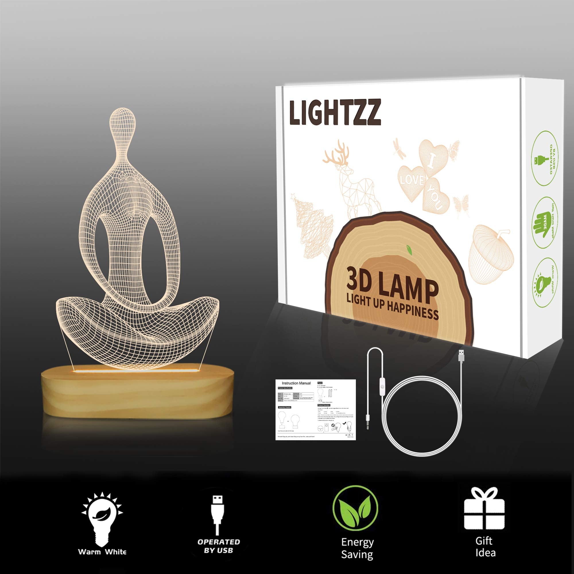 Lightzz Yoga Lamp room decor adds calm ambiance