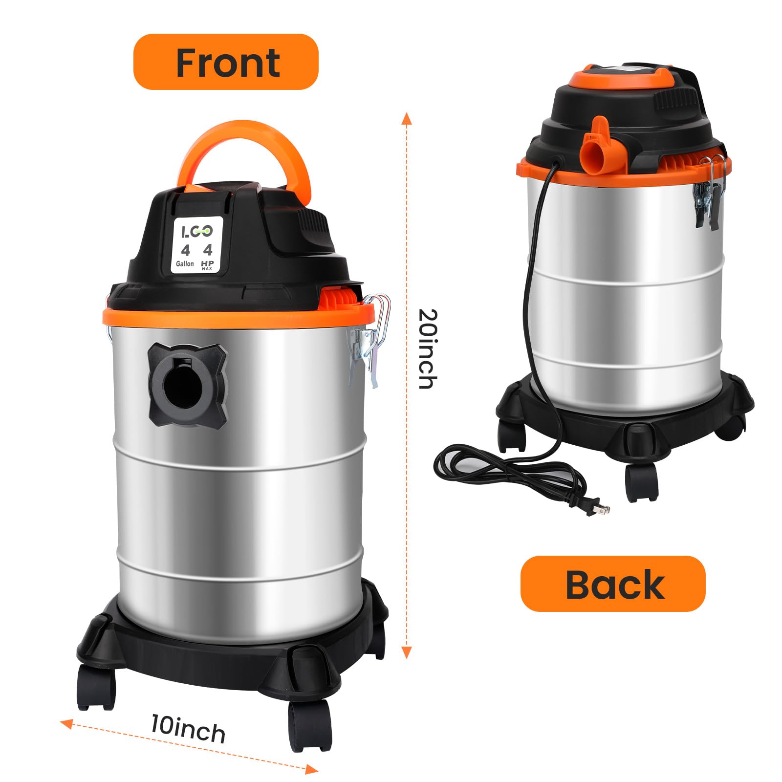 LIGO vacuum showing built-in hose storage and accessible accessories.