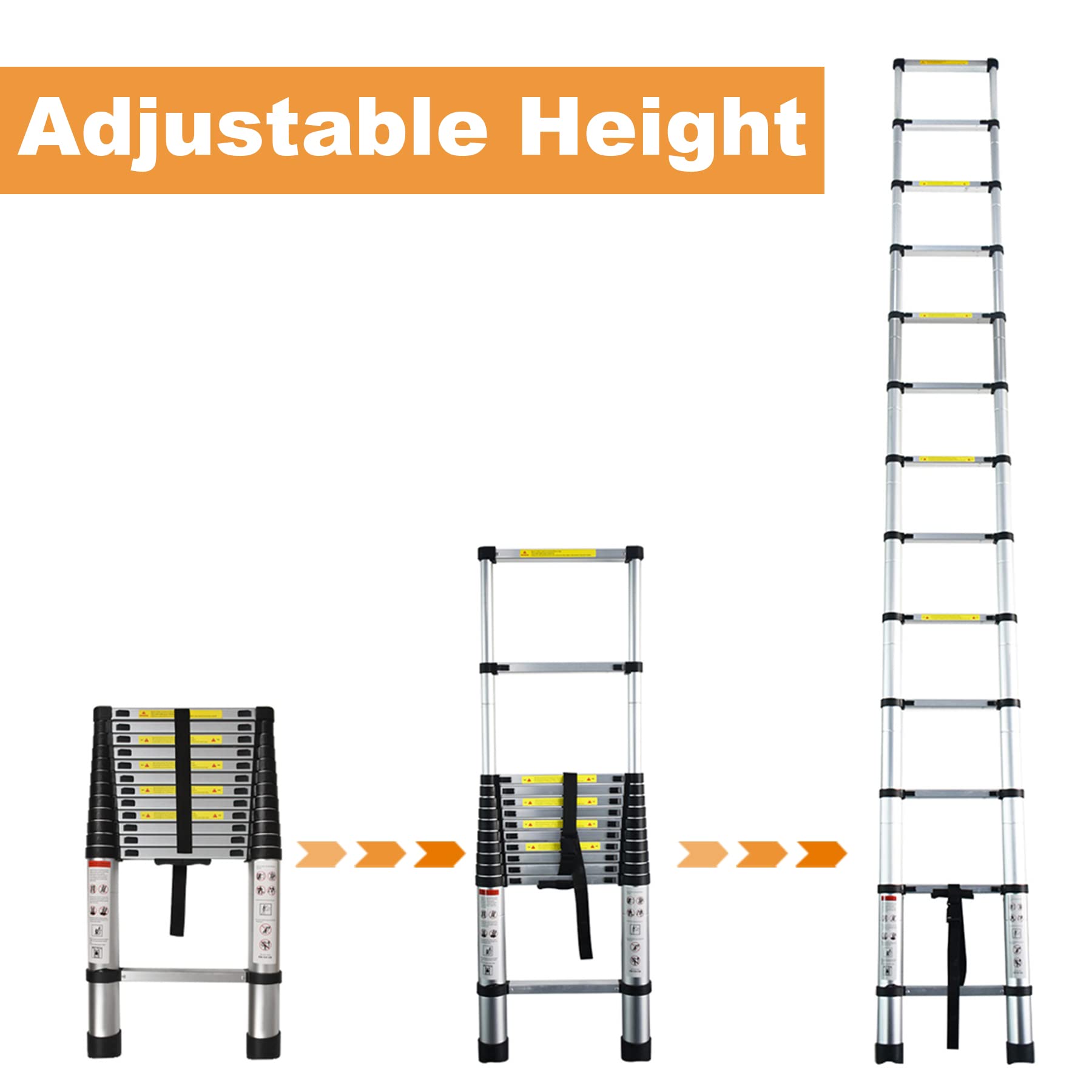LiGuVCY ladder with height-adjustment and independent latches.