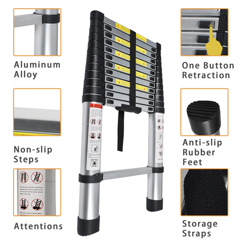 LiGuVCY ladder with non-slip feet for secure placement on flat ground.