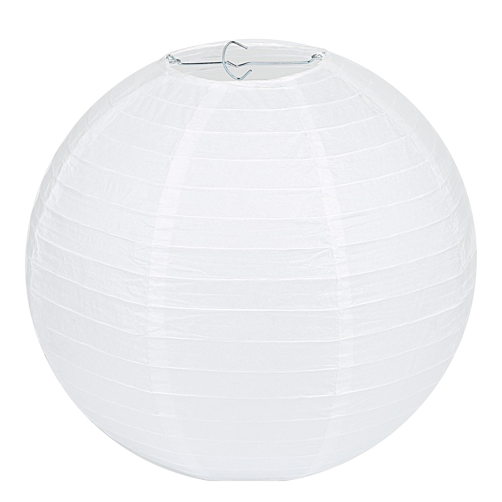 LIHAO 12-inch white round paper lanterns pack for elegant ceiling decor.