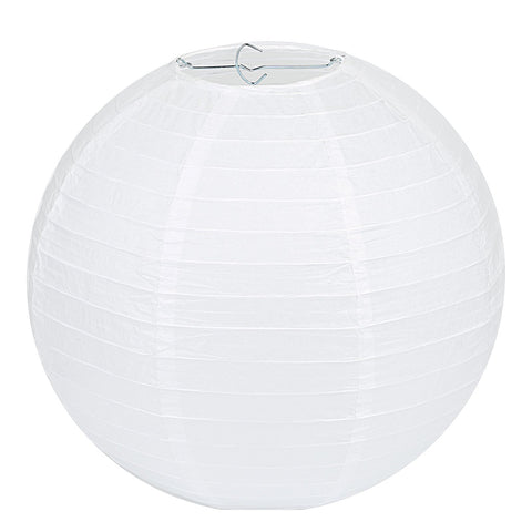 LIHAO 12-inch white round paper lanterns pack for elegant ceiling decor.