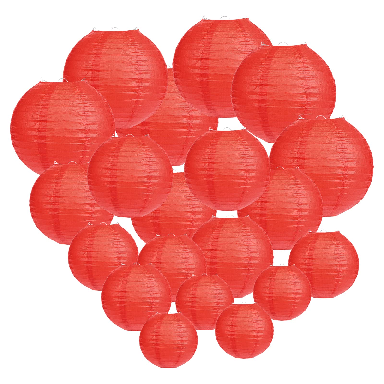 LIHAO red paper lantern 4x6 angle view for layered ceiling decor.