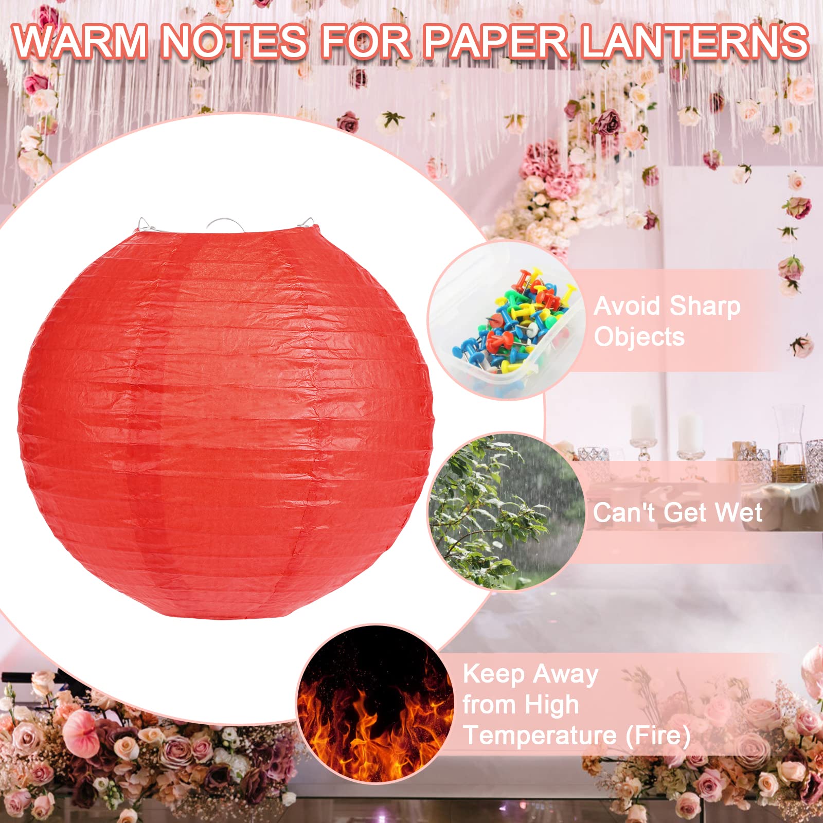 LIHAO red paper lantern 6x10 angle view creates dramatic event height.