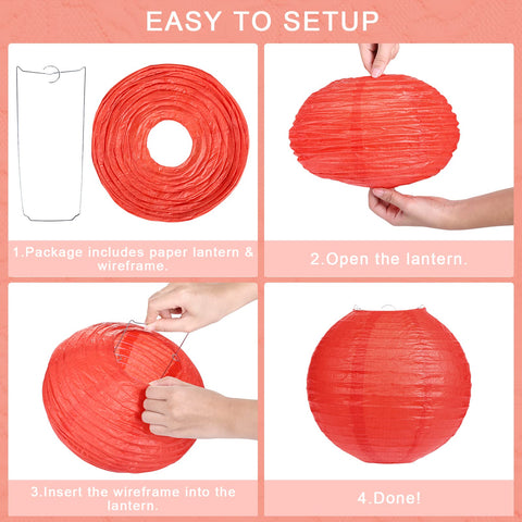 LIHAO red paper lantern 6x12 angle view adds grand focal points.