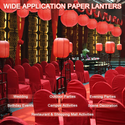 LIHAO red paper lantern displayed indoors and outdoors for flexible use.