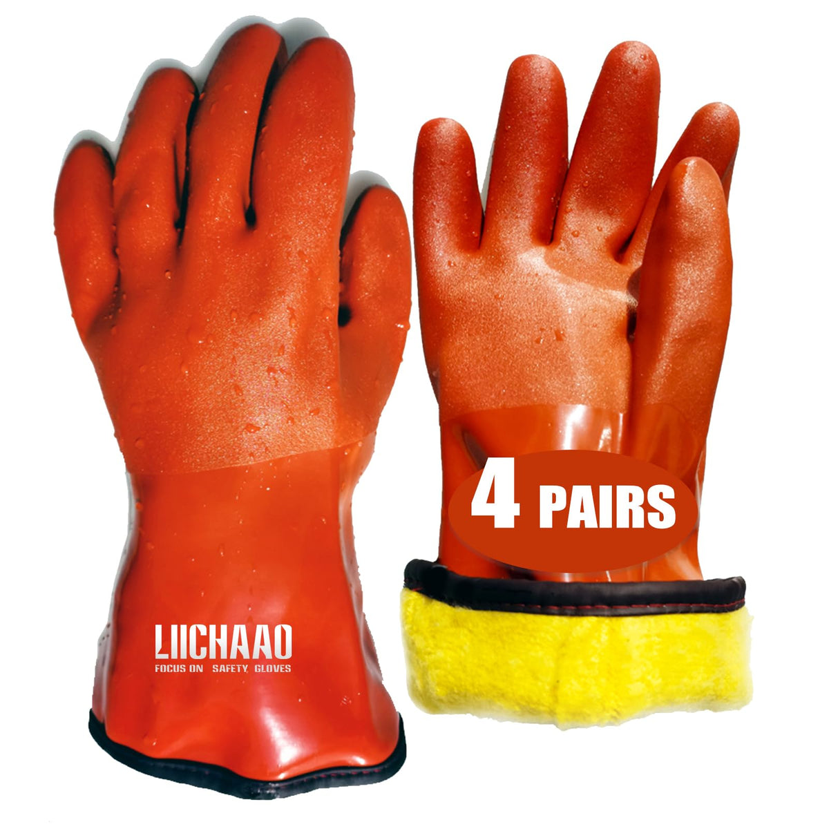 LIICHAAO insulated waterproof gloves shown in use for all-weather protection and warmth