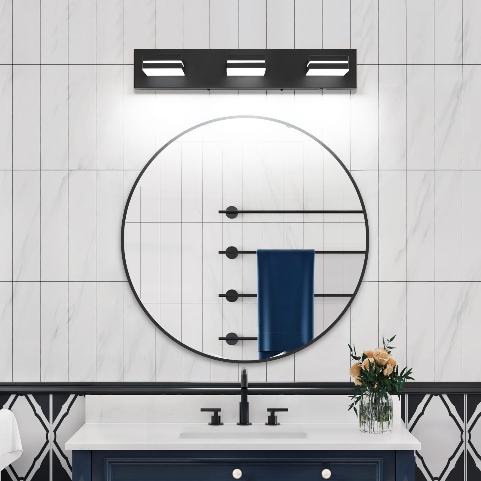Liilokte durable aluminum frame resists moisture in bathrooms.