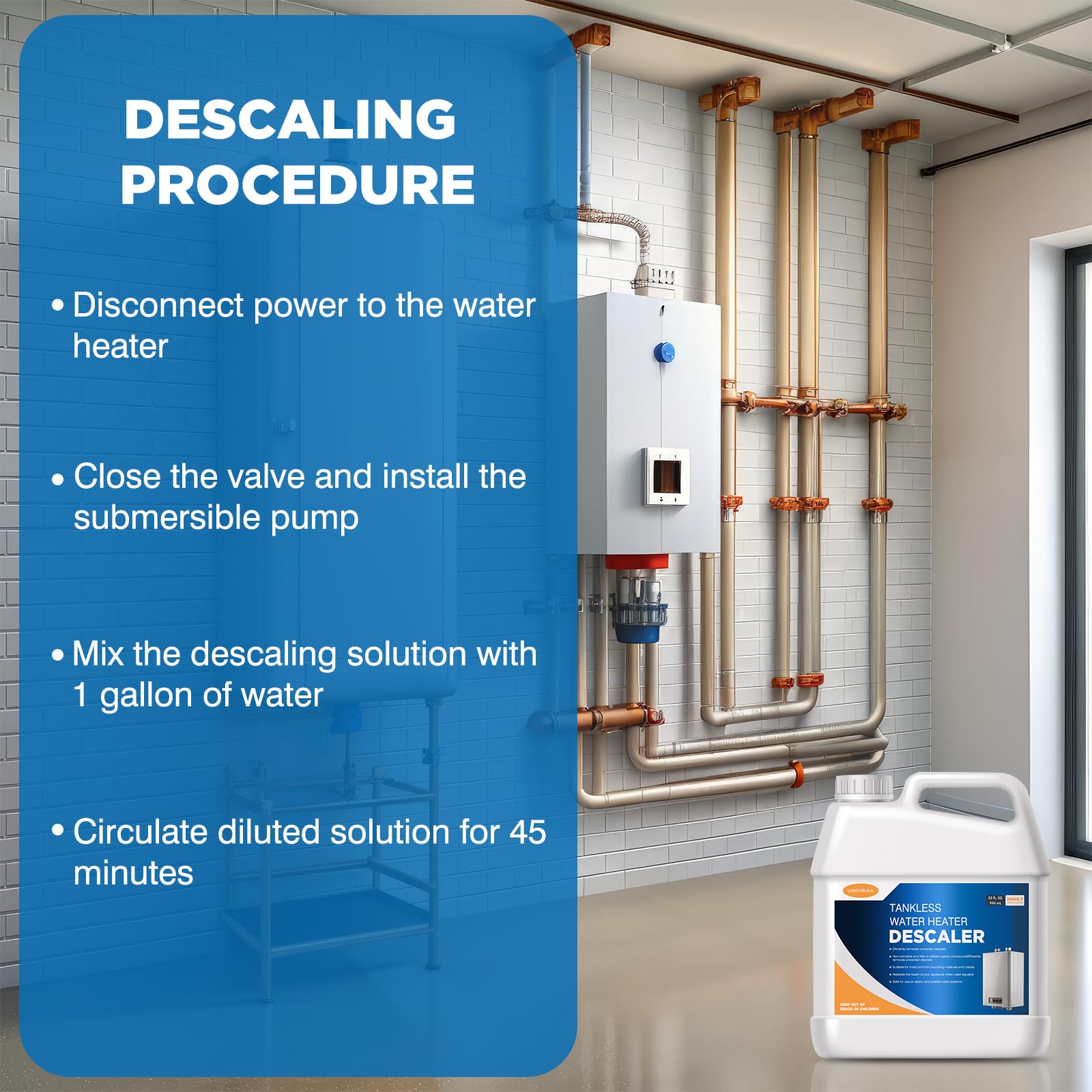 LIIZOUSUDA safe-to-use formula supports gentle scale removal.