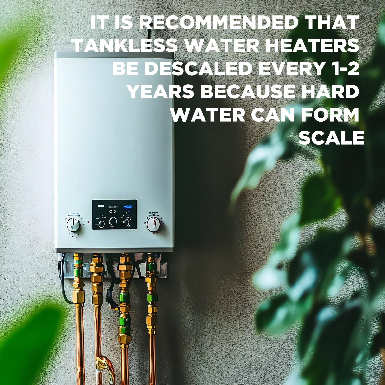LIIZOUSUDA tankless system maintenance imagery promotes longer equipment life.