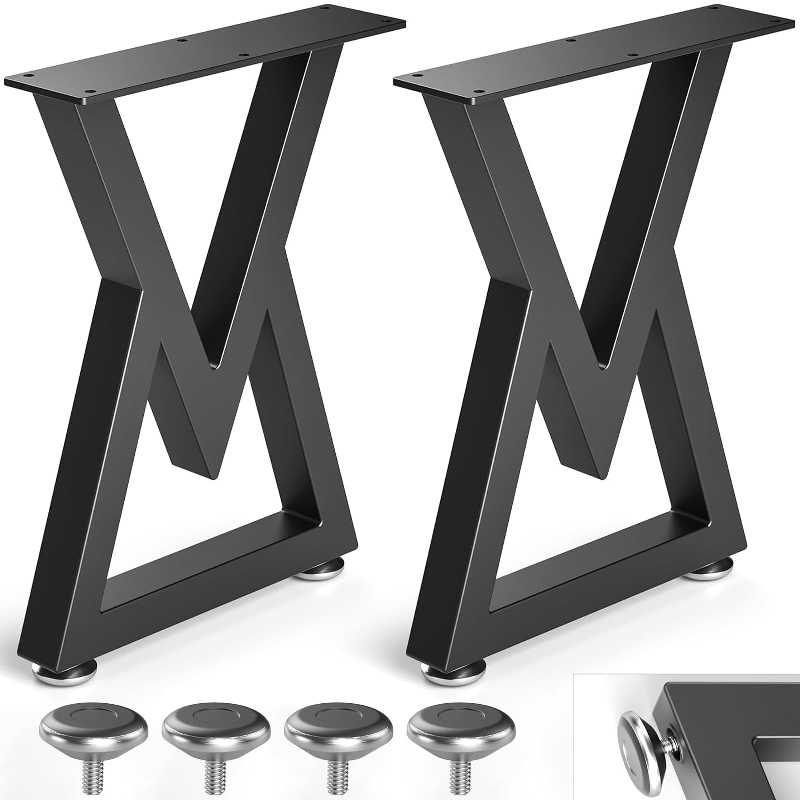 Likapop 16 inch metal coffee table legs with diamond shape for modern DIY support