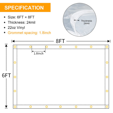Likeem clear tarp curtain 6x8ft windproof setup improves patio comfort outside.