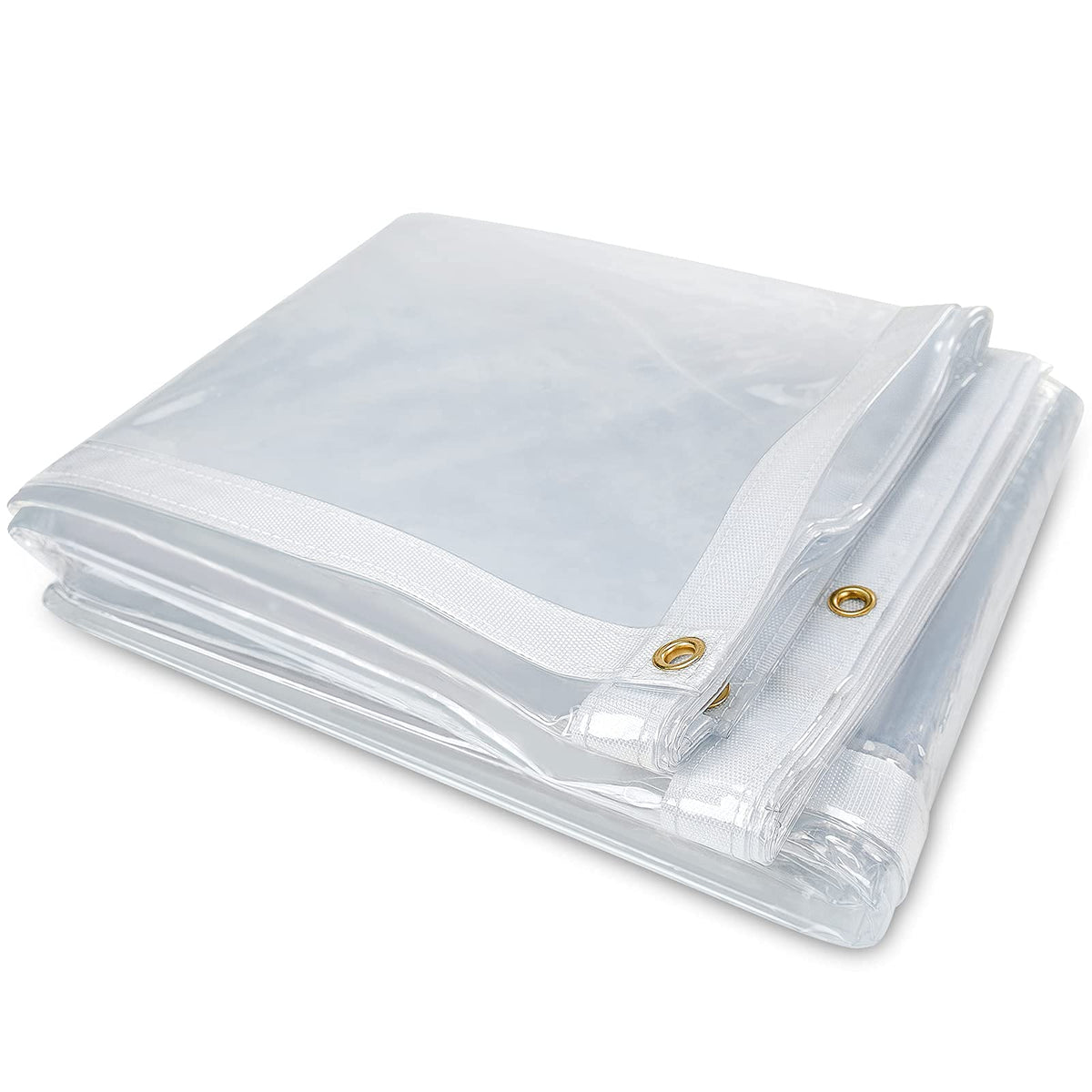 Likeem clear tarp curtain 8x20ft provides transparent wind protection for patios.