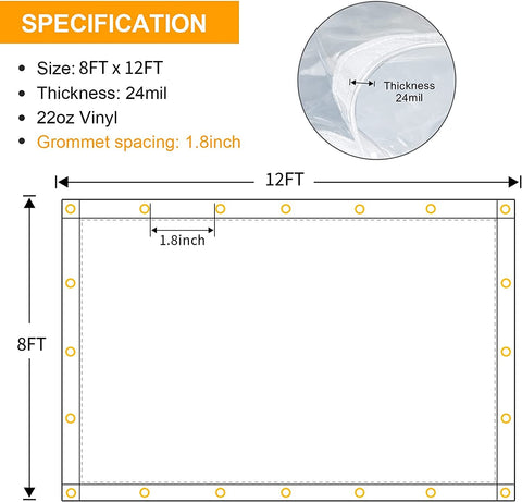 Likeem clear tarp curtain windproof 24mil offers durable outdoor use.