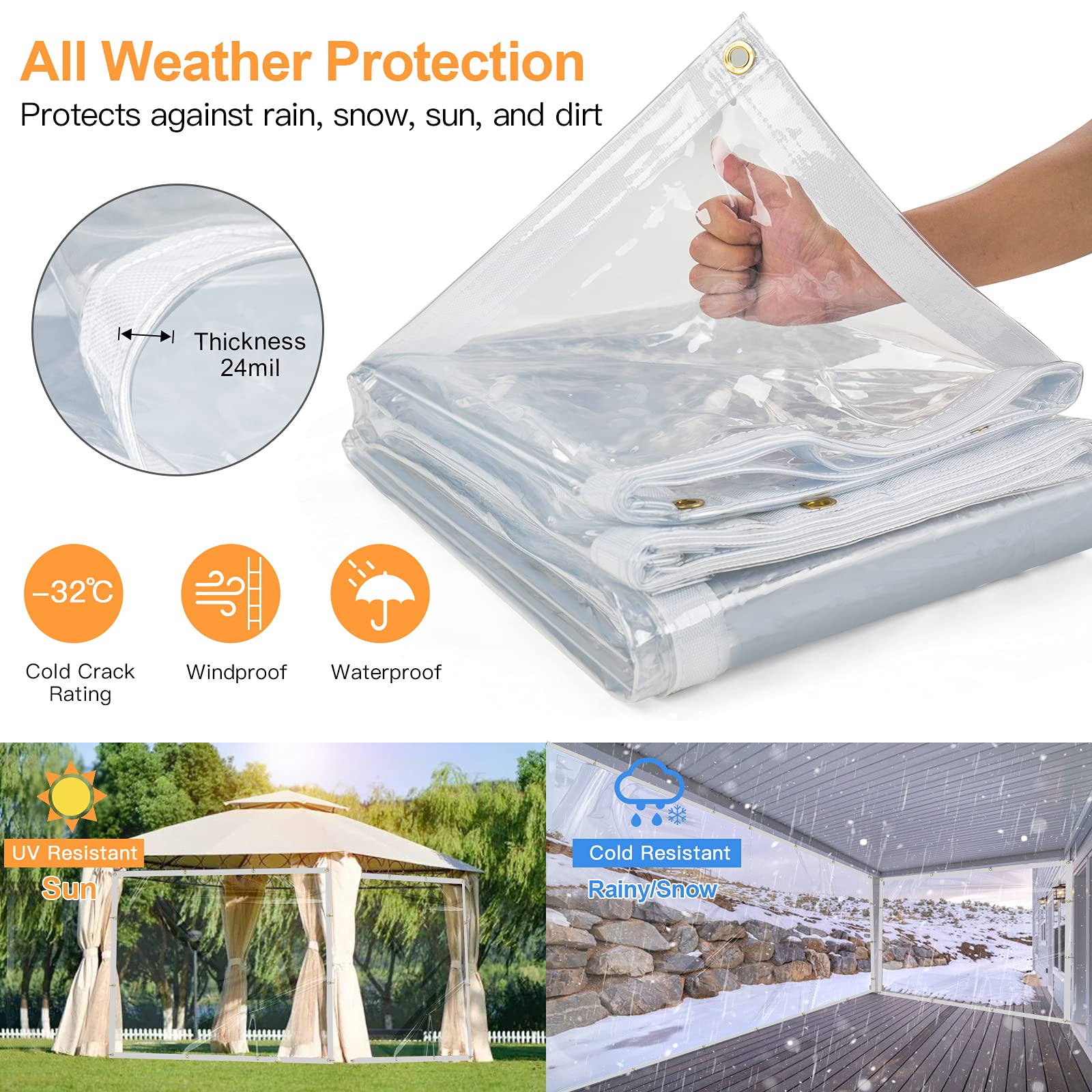 Likeem tarp curtain with grommets, easy installation