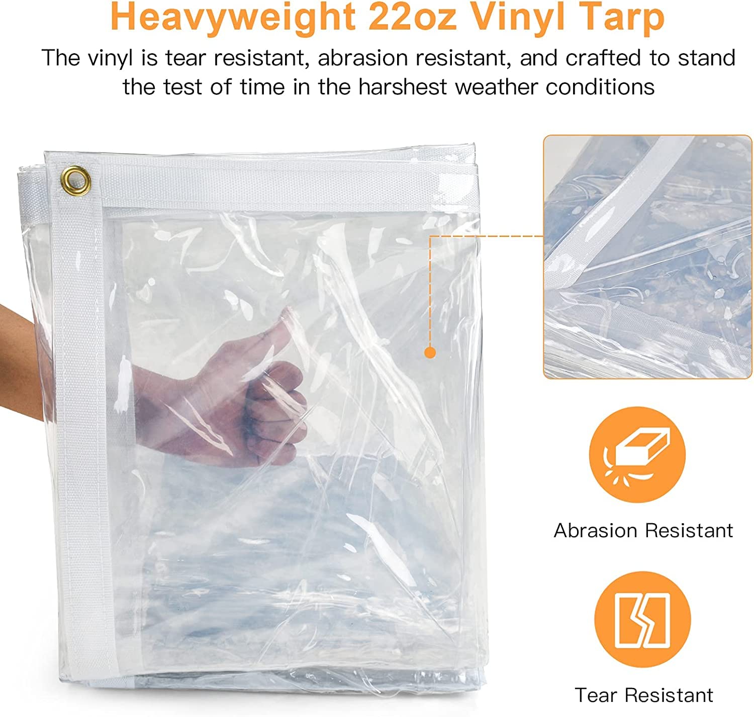 Likeem outdoor vinyl tarp protects against rain and dust with durability.