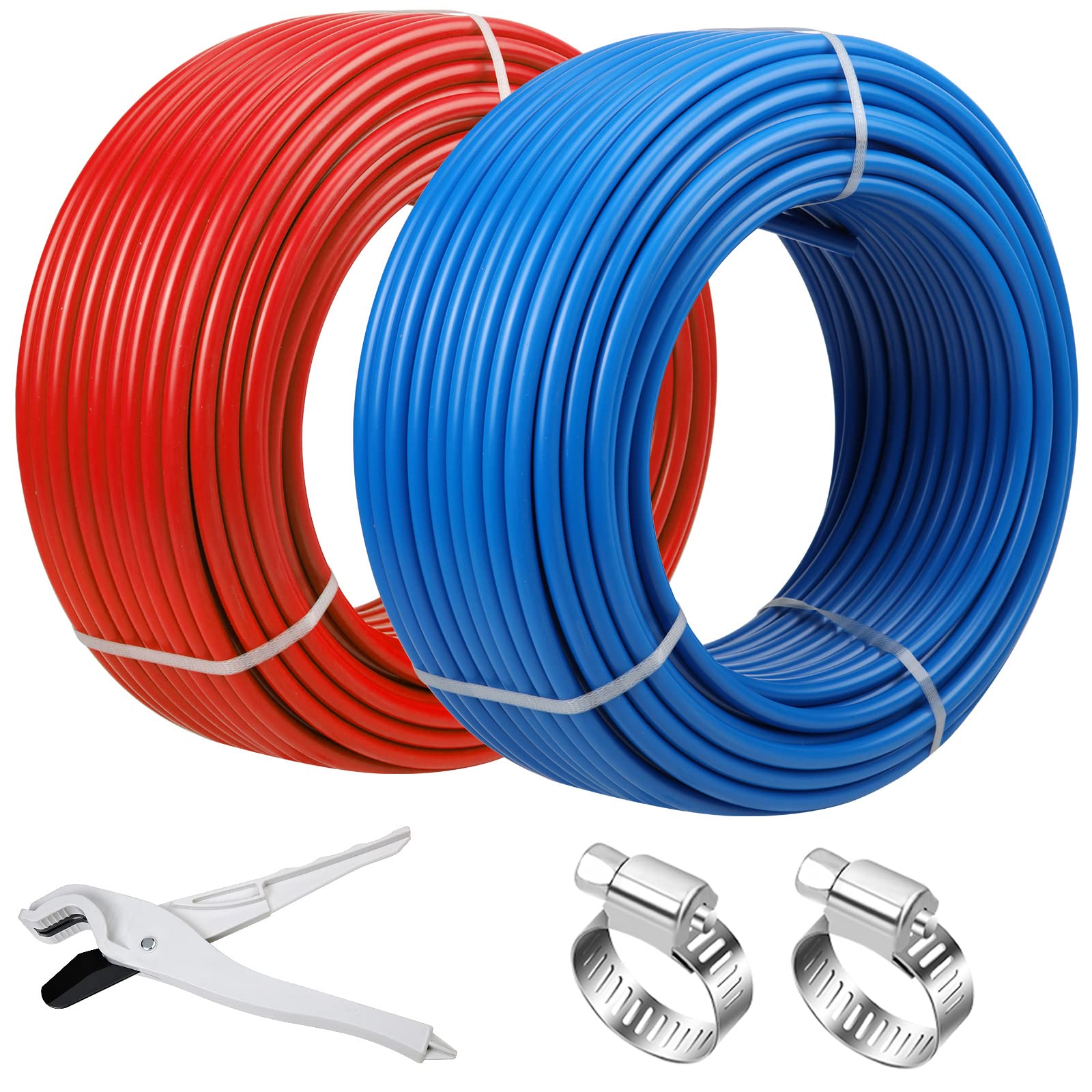 Likeem PEX pipe 1/2 inch, 100 ft, two-roll set for durable home water lines.