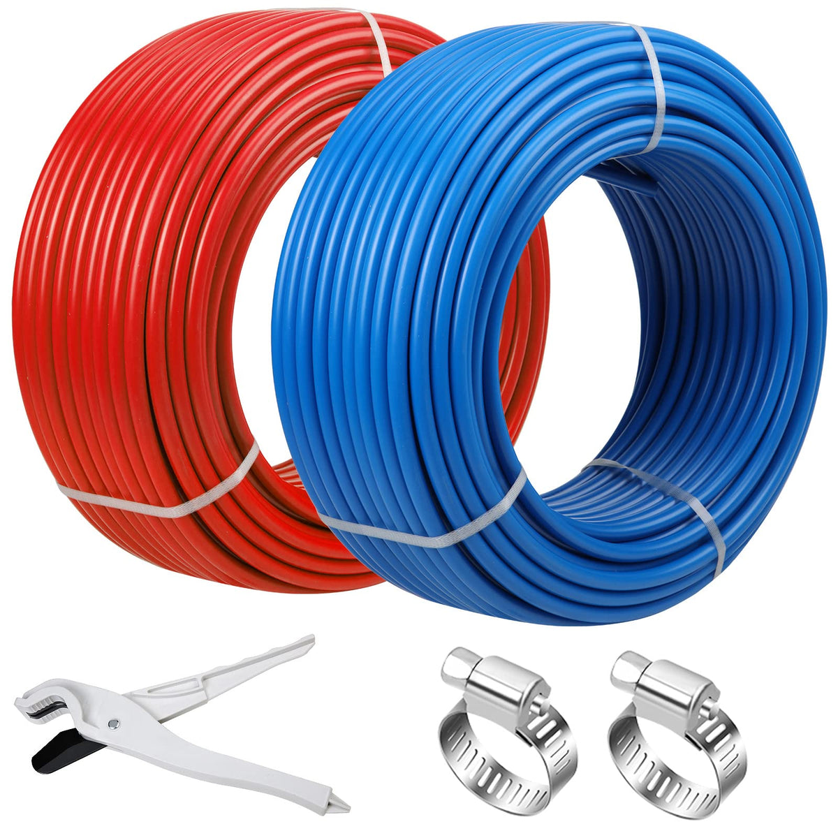 Likeem PEX pipe 1/2 inch, 100 ft, two-roll set for durable home water lines.