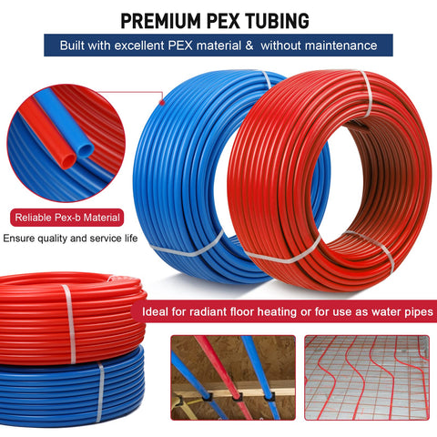 Likeem PEX Pipe 1/2 inch diameter highlighting durable sizing.