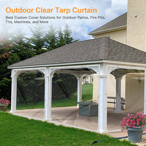 Likeem rainproof outdoor curtain protects seating in wet weather
