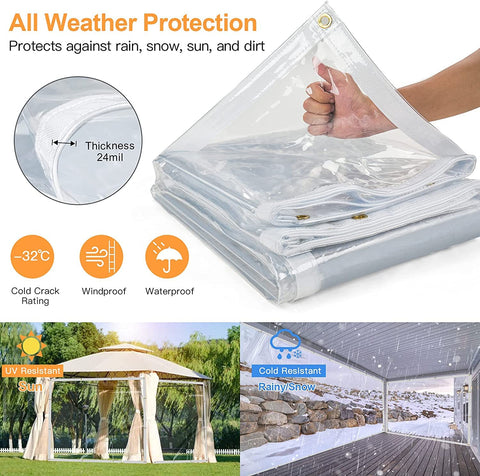 Likeem tarp with grommets enables easy, secure installation outdoors.