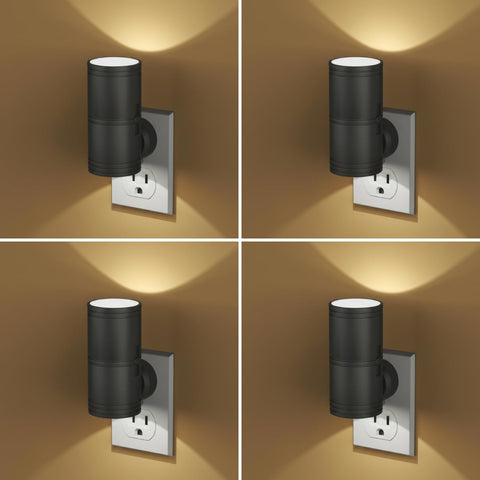 Likelgn night light 4-pack with dusk-to-dawn sensor for hands-free hallway lighting