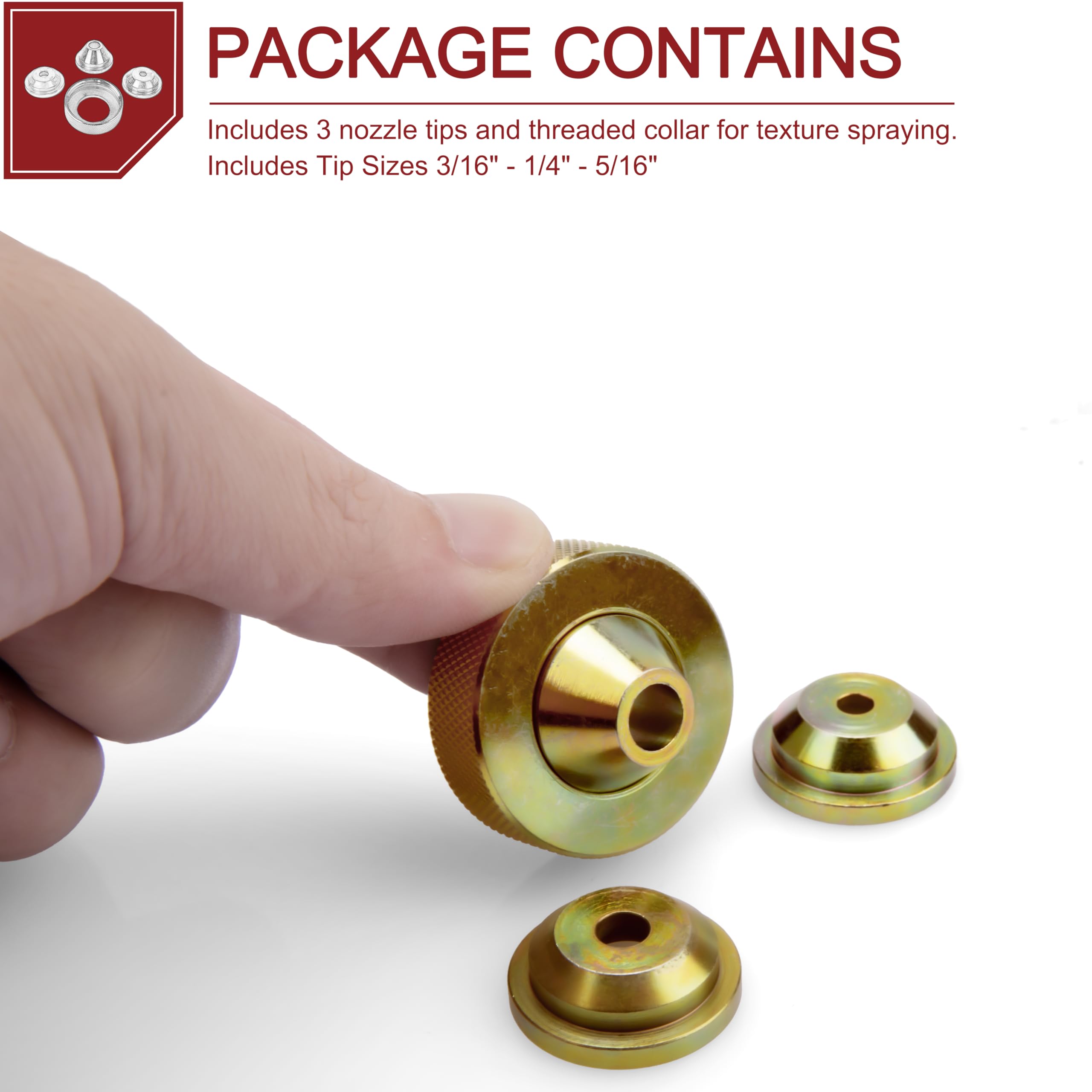 LikeLion brass nozzle tip 3/16-inch close-up for precise, even textures