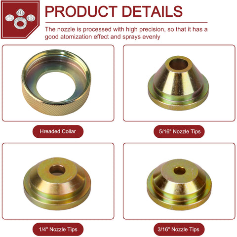 LikeLion brass nozzle tip 5/16-inch close-up supports varied drywall textures