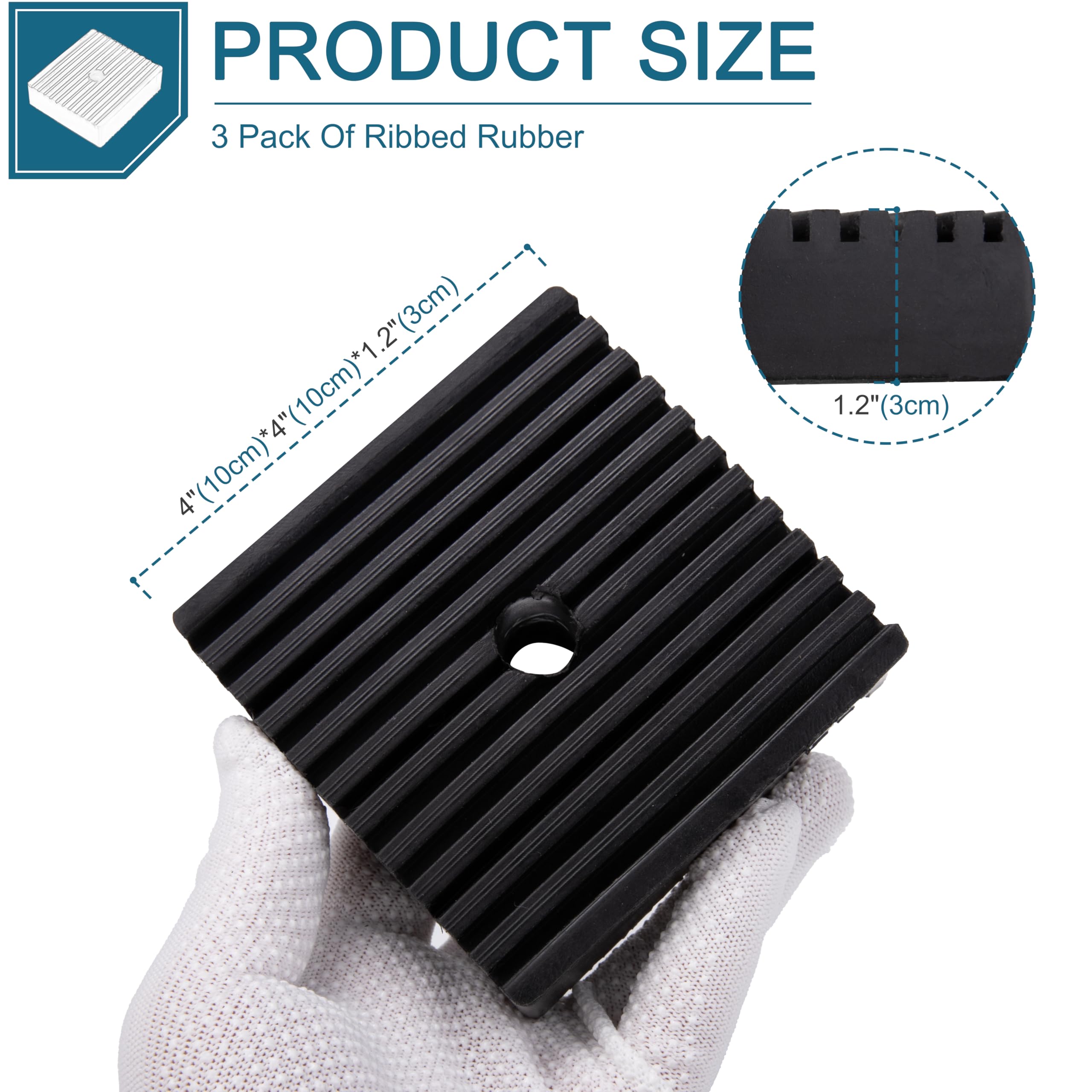 LikeLion solid rubber pad 4x4x1 dampens shocks and protects surfaces.