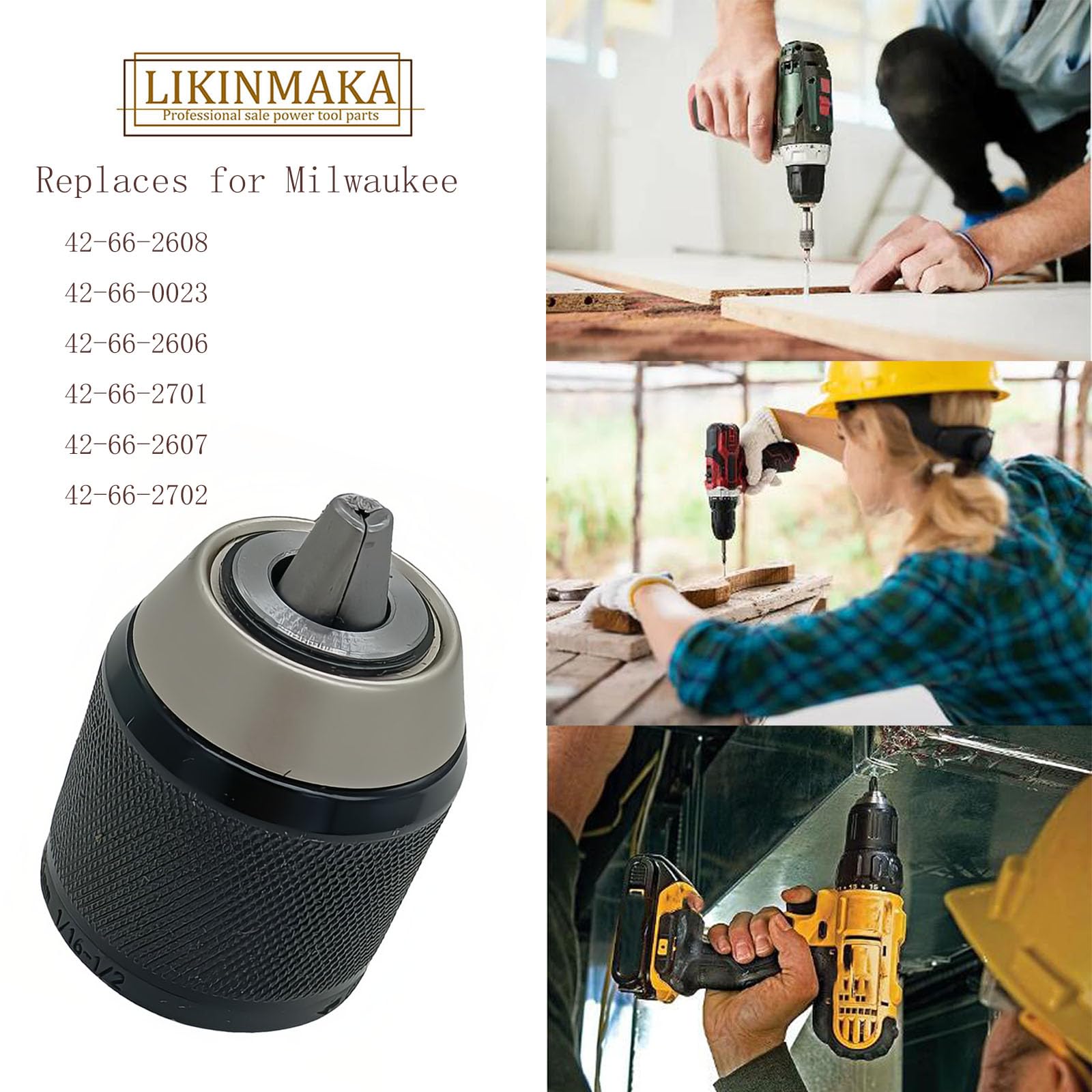 LIKINMAKA hammer drill chuck—fast bit changes with firm retention