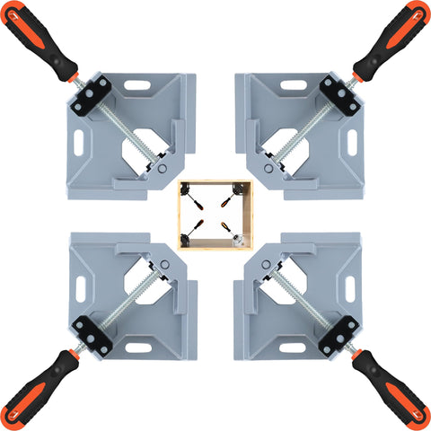 Likorlove 90-degree corner clamp demonstrates precise cabinet assembly with rotating jaw.