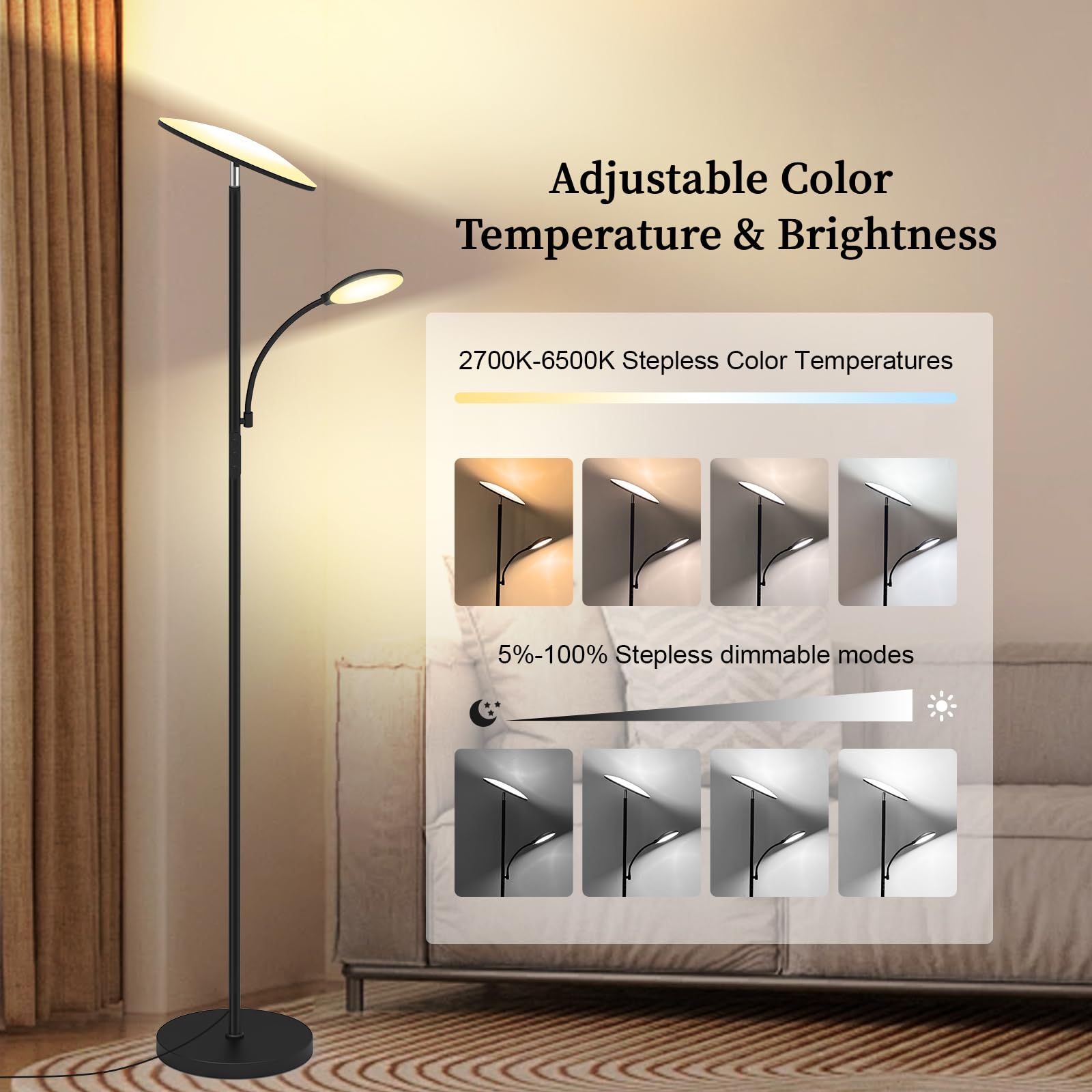 Lilaiaro reading light with flexible gooseneck for focused tasks.