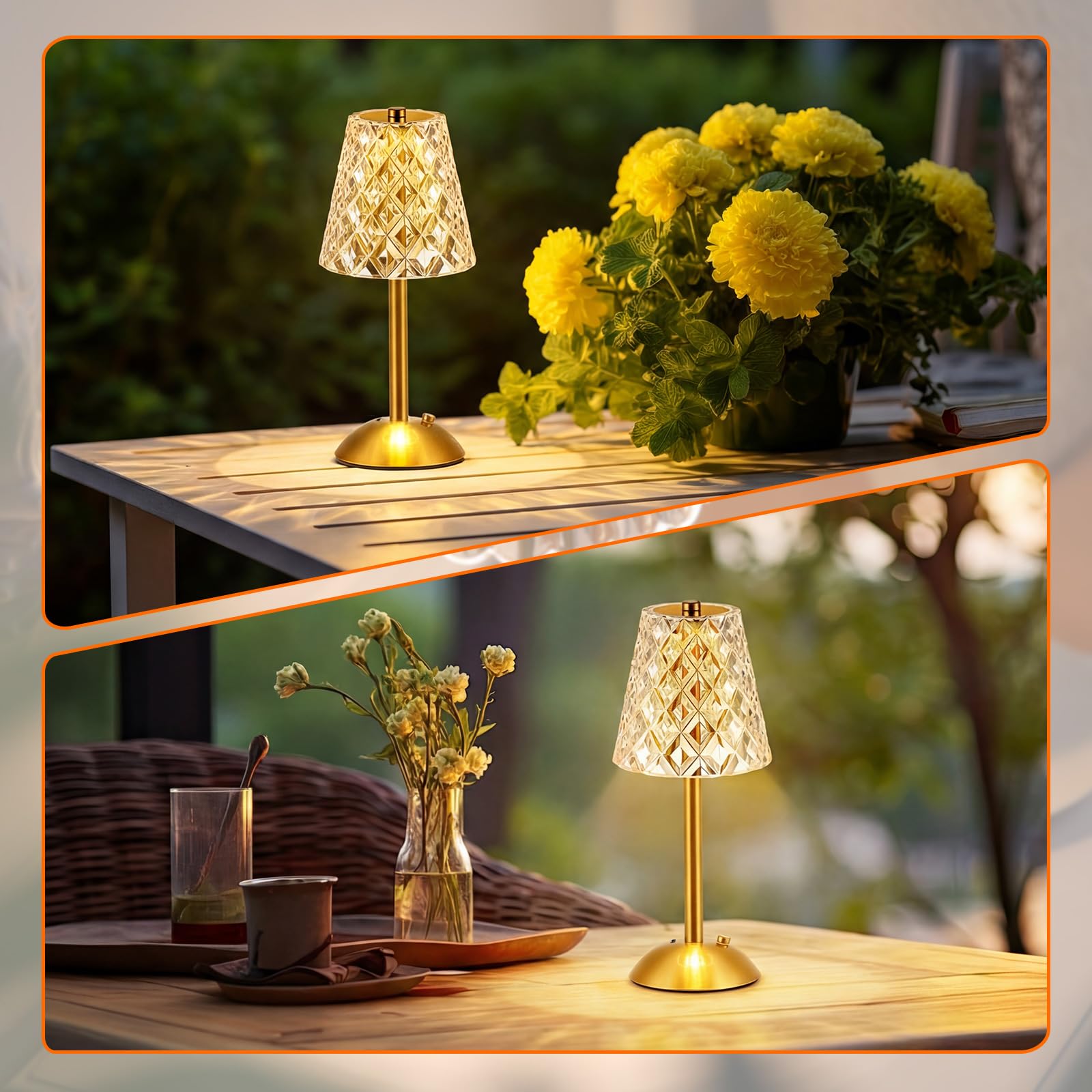 Liliful diamond lamp decorates a bedroom with retro charm.