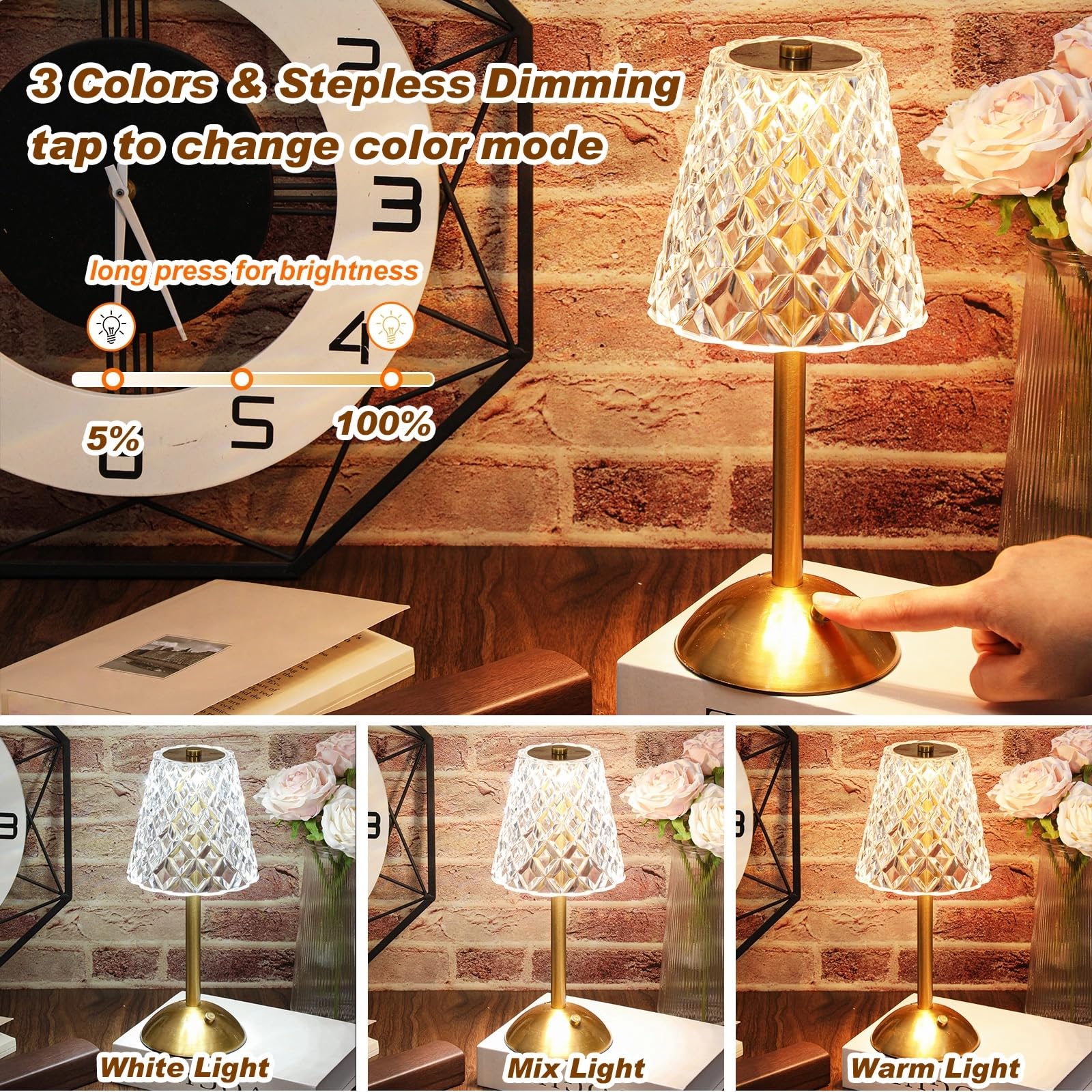 Liliful portable desk lamp charging via USB for cord-free use.