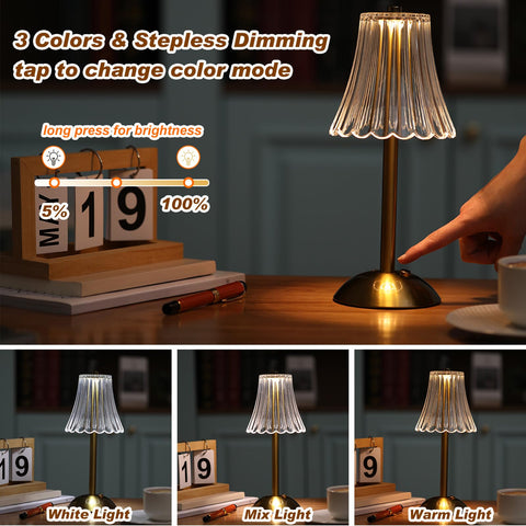 Liliful rose lamp with compact design for desks and shelves