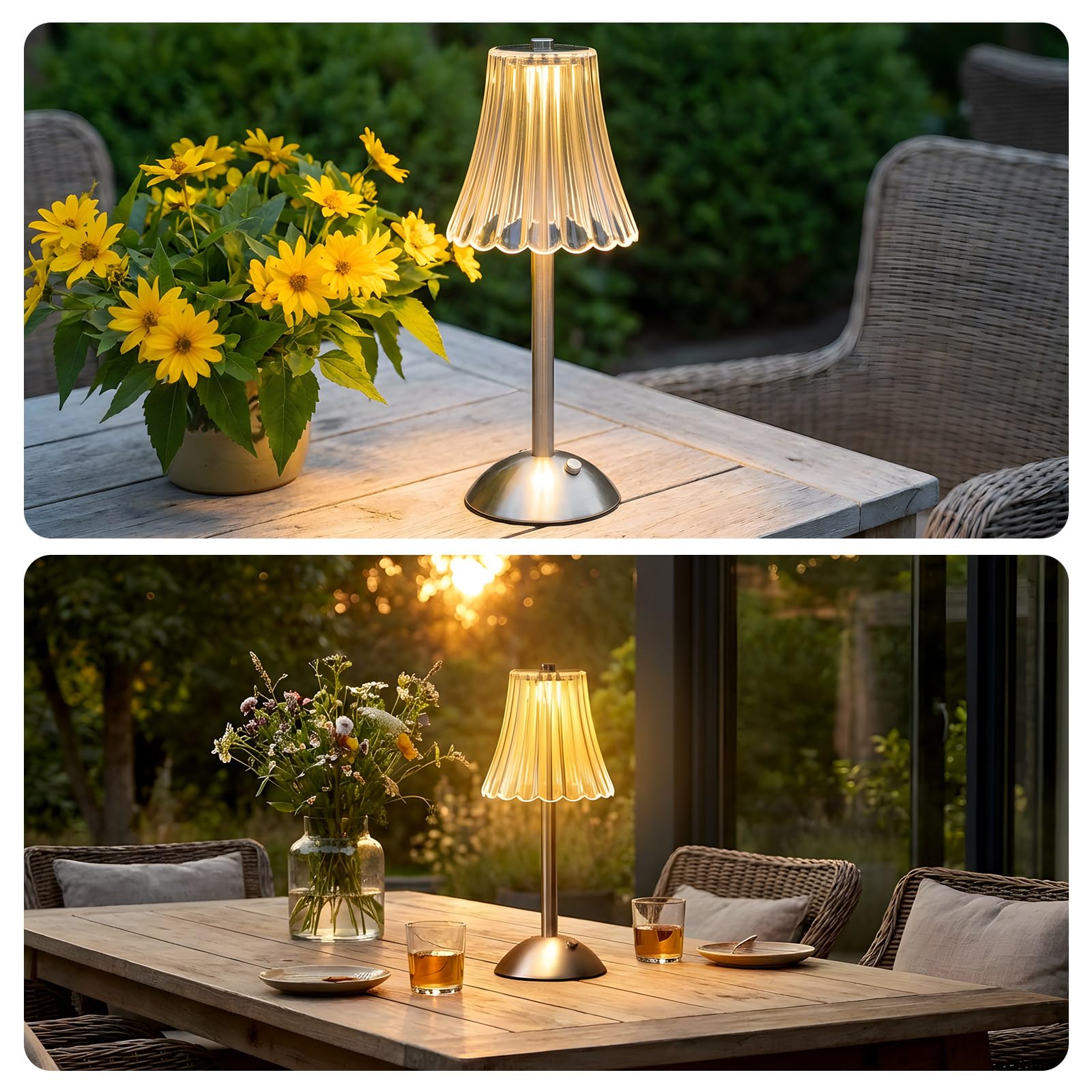 Liliful rose-style lamp compact portable design for travel or desks