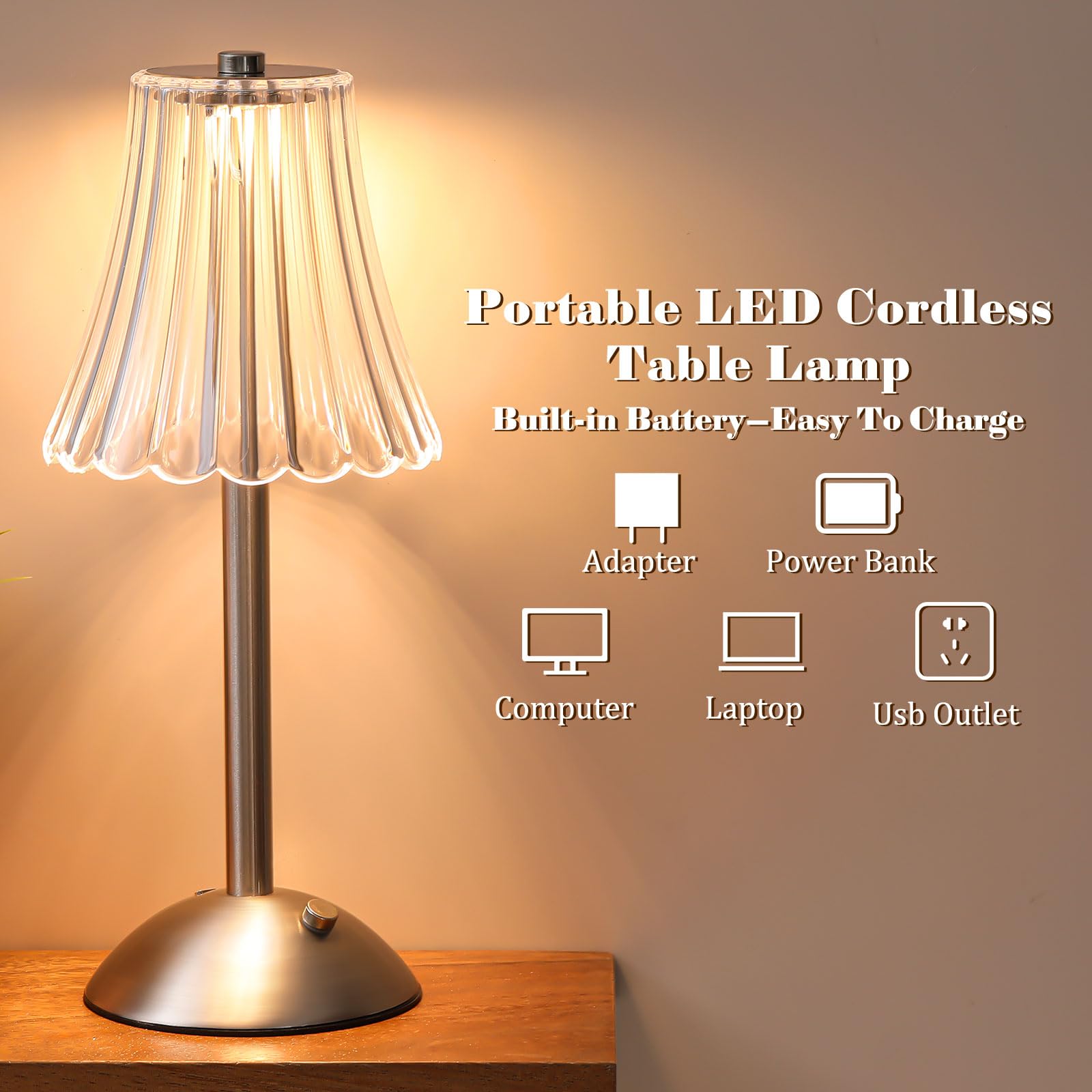 Liliful cordless lamp emits crisp white light for tasks