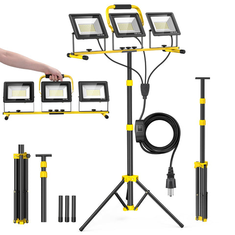 LILTSDRAE LED work light on stand delivers daylight-like brightness for garages