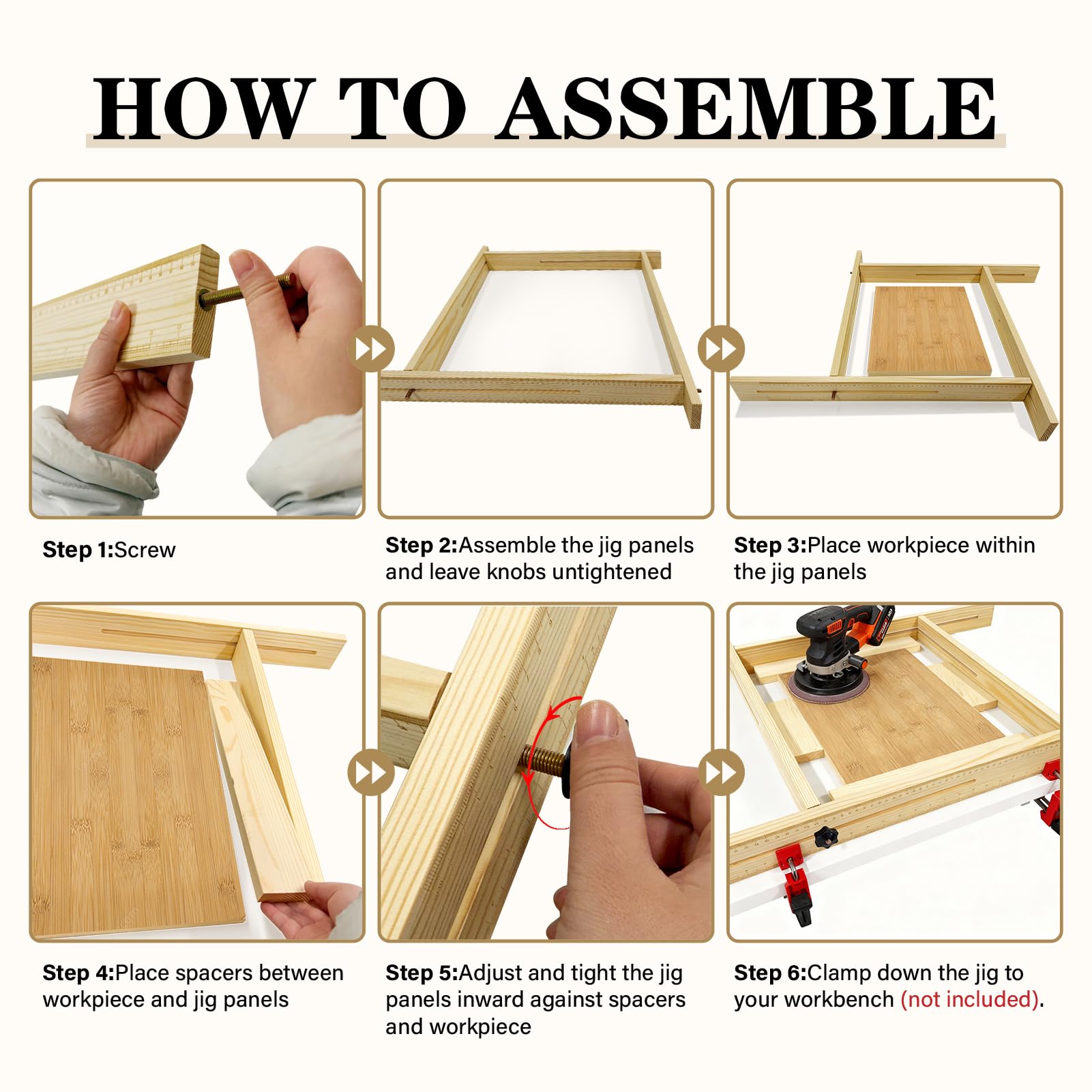 LILXIU clamp-ready setup tip shows secure fixture to board.