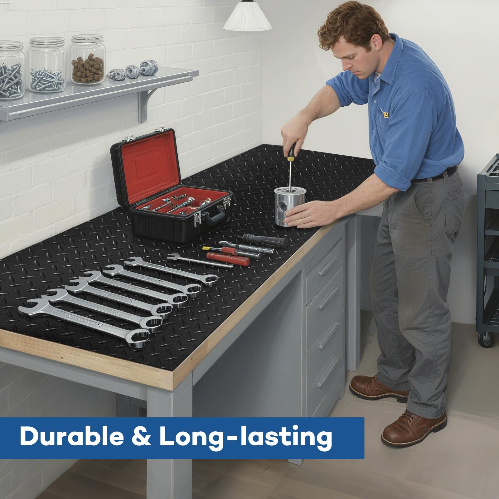 LILXIU easy-clean mat; roll up for storage and quick wipe-down