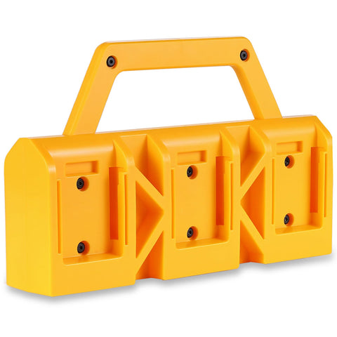 LimeCare 2-in-1 battery holder wall-mount for DeWalt batteries, organized and accessible.