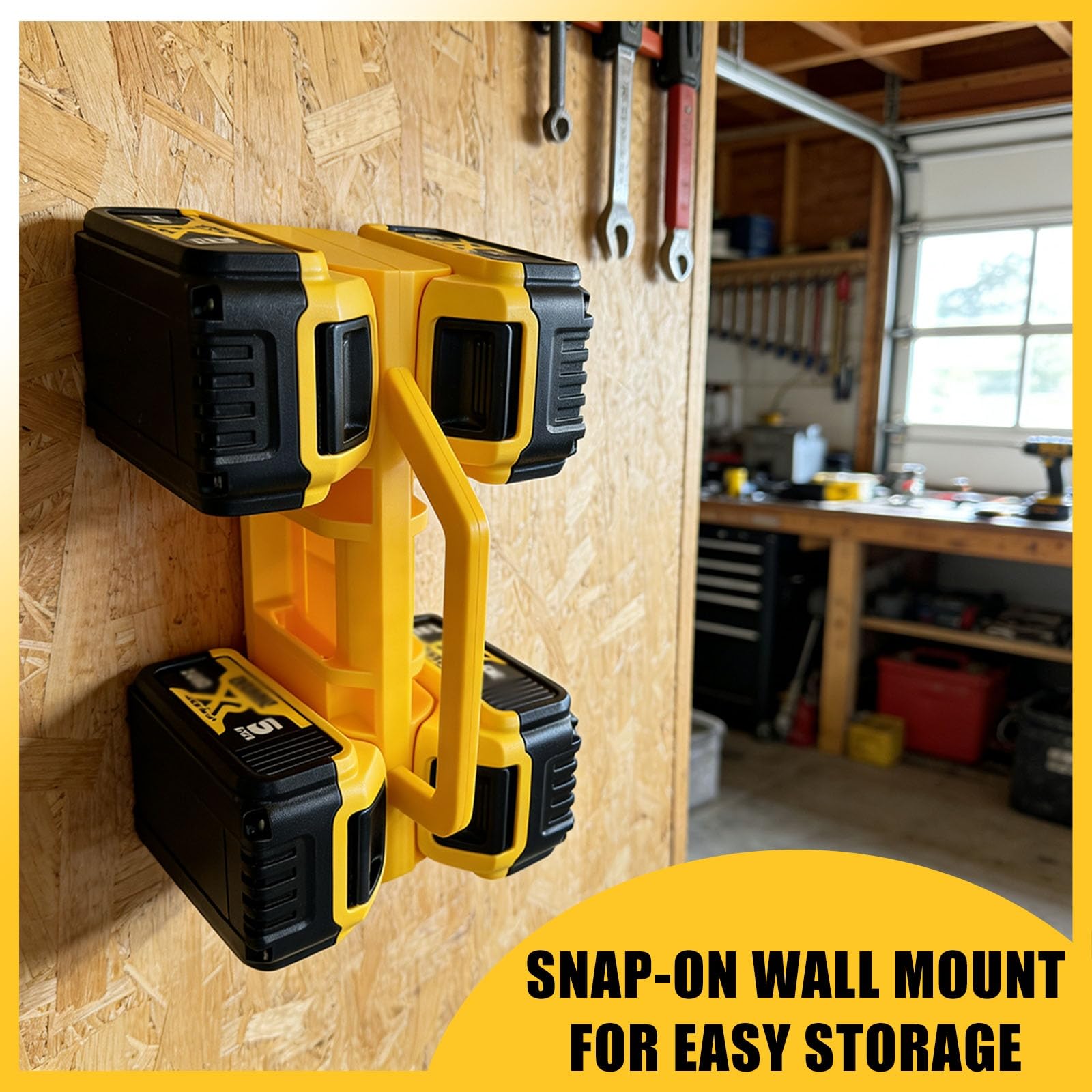 LimeCare high-impact storage keeps batteries upright on rugged job sites.