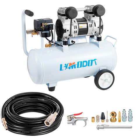Limodot quiet air compressor front view for home projects