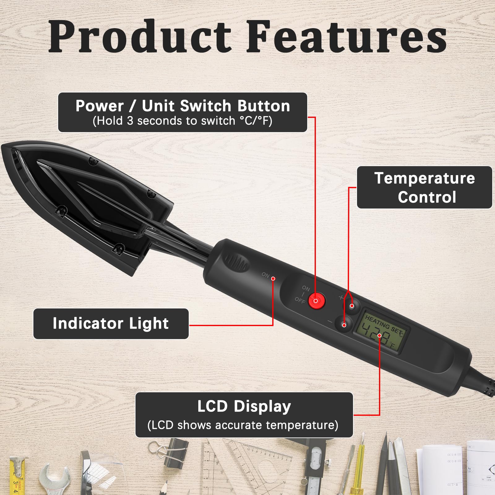 Limsas edge banding iron heat-control ensuring even heat distribution for consistent results